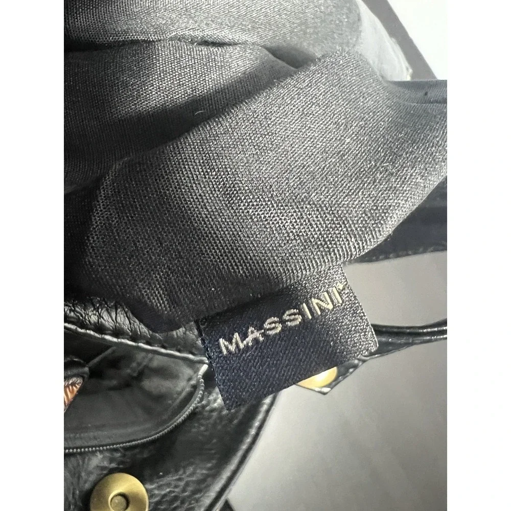 MASSINI Leopard Print Faux Fur Shoulder‎ Bag Hobo Purse Gold Tone Hardware